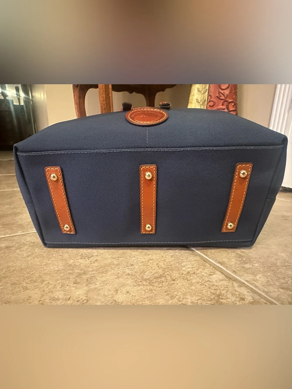 Dooney & Bourke Periwinkle/Cornflower Blue Nylon Large Pocket Satchel